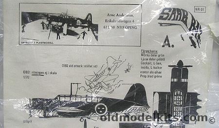 Andersson 1/72 Saab B-17, 1 plastic model kit